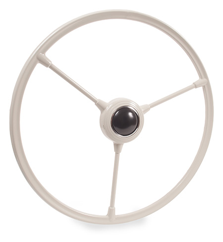 Barndoor Steering Wheel w/Horn Push, Silver/Beige 50-55.   211-415-651SB