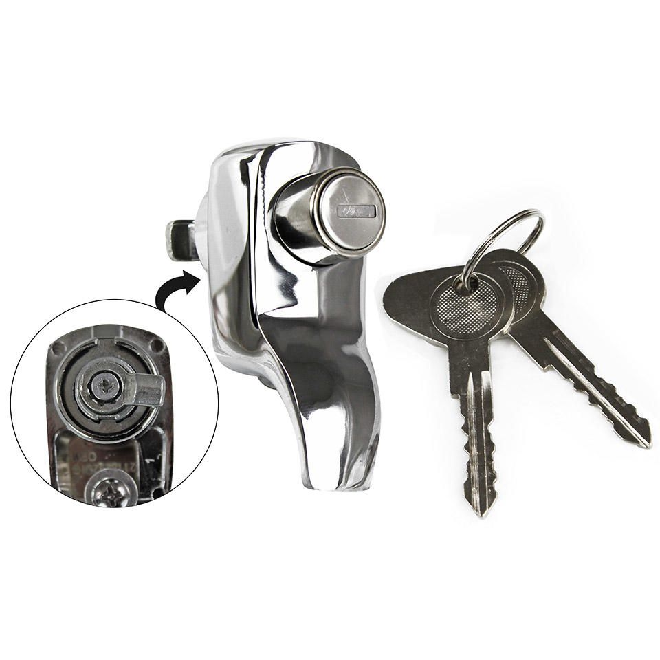 Tailgate Lock, Top Quality, Chrome 1967 only.   211-829-231