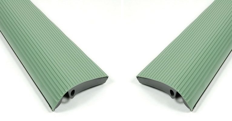 Running Boards with Como Green Mat 52-79 Beetle, Pair.   111-821-507CG   & 