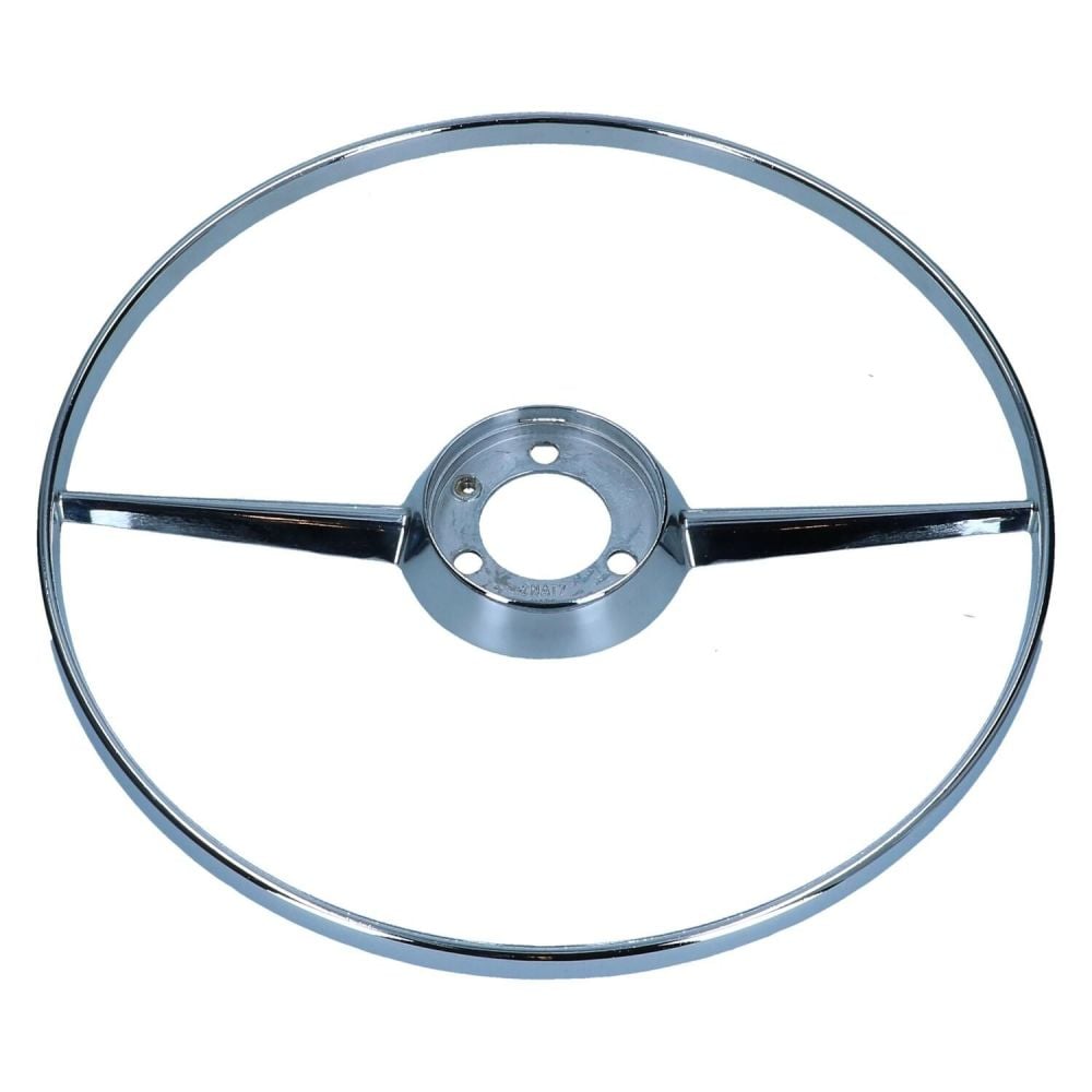 Steering Wheel Horn Ring, Chrome 55-67 Split & Brazilian Split.   SCH2702-1