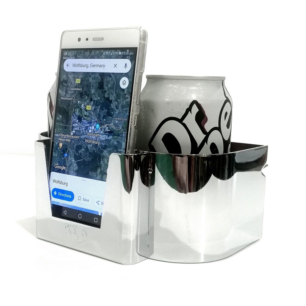 Magnetic Phone & Cup Holder, Beetle, Chrome.   SCH350