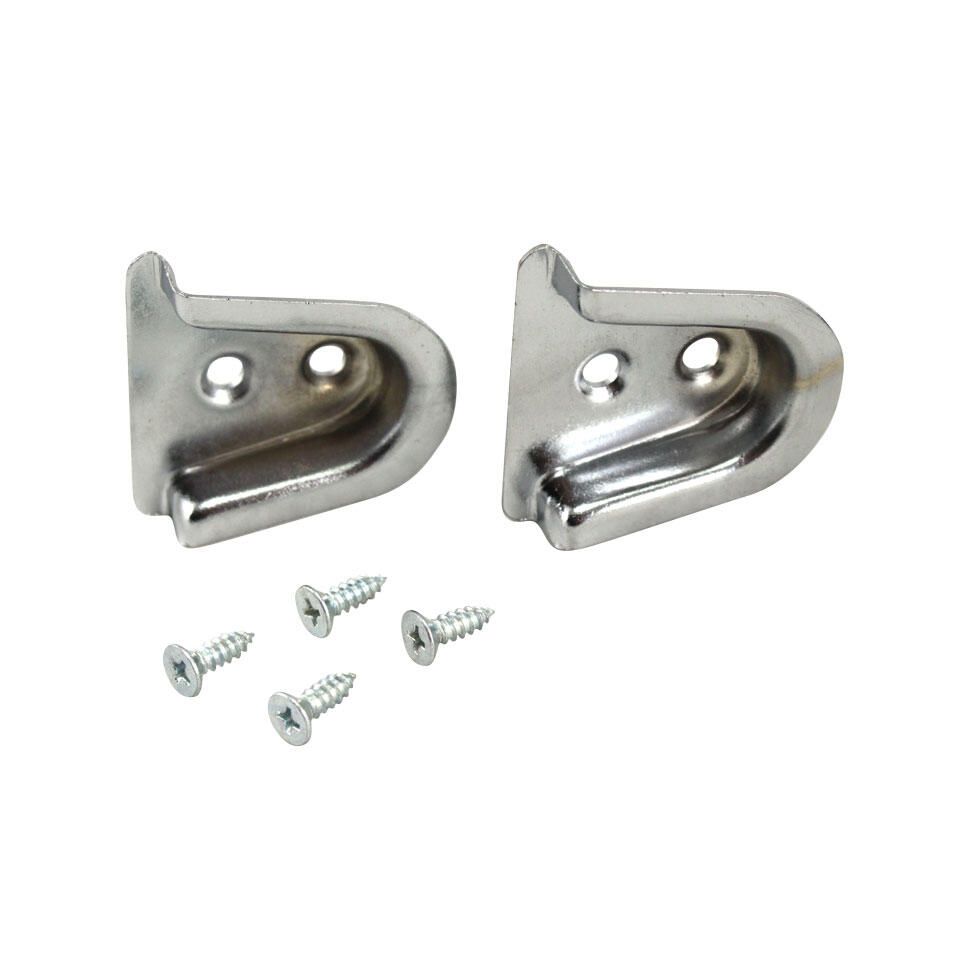 Front Door Rubber Wedge Chrome Plates, PAIR 59-79 Convertible Beetle..   151-837-289