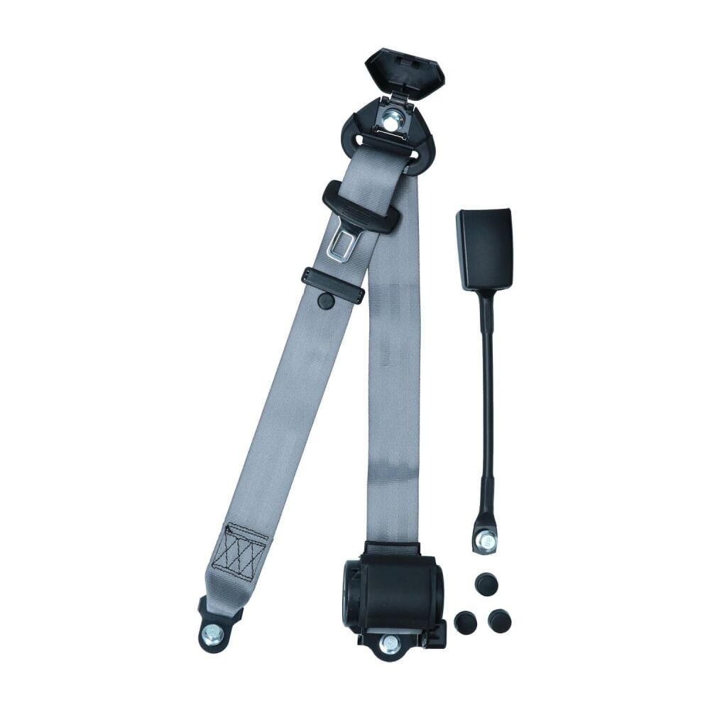 Front Inertia Seat Belt 3-Point, Grey with E-Mark.    SCH0573-010