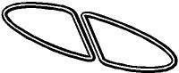 Rear Screen Seals, up to 1953 Split Window Beetle Deluxe  - PAIR.   113-845-521