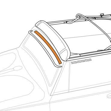 Beetle Convertible Top Header Bow Seal Upto 1967  151-871-349A