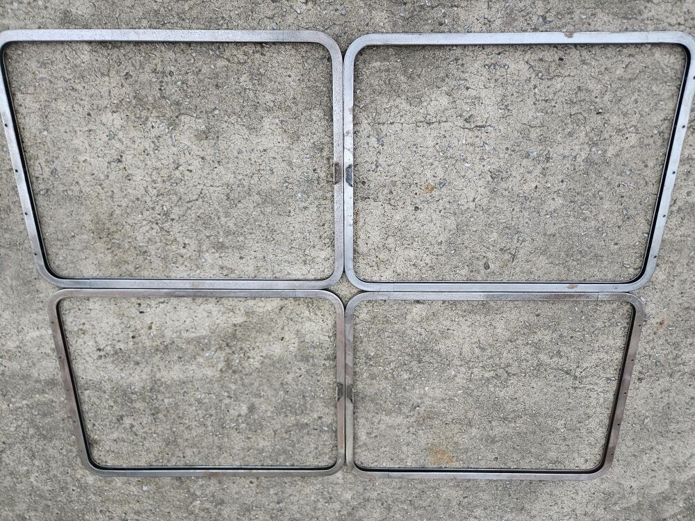 Pop-out Window Frame, Mild Steel ->67 RUSTY, CLEARANCE STOCK, SET OF 4!!.   221-847-105A RUST