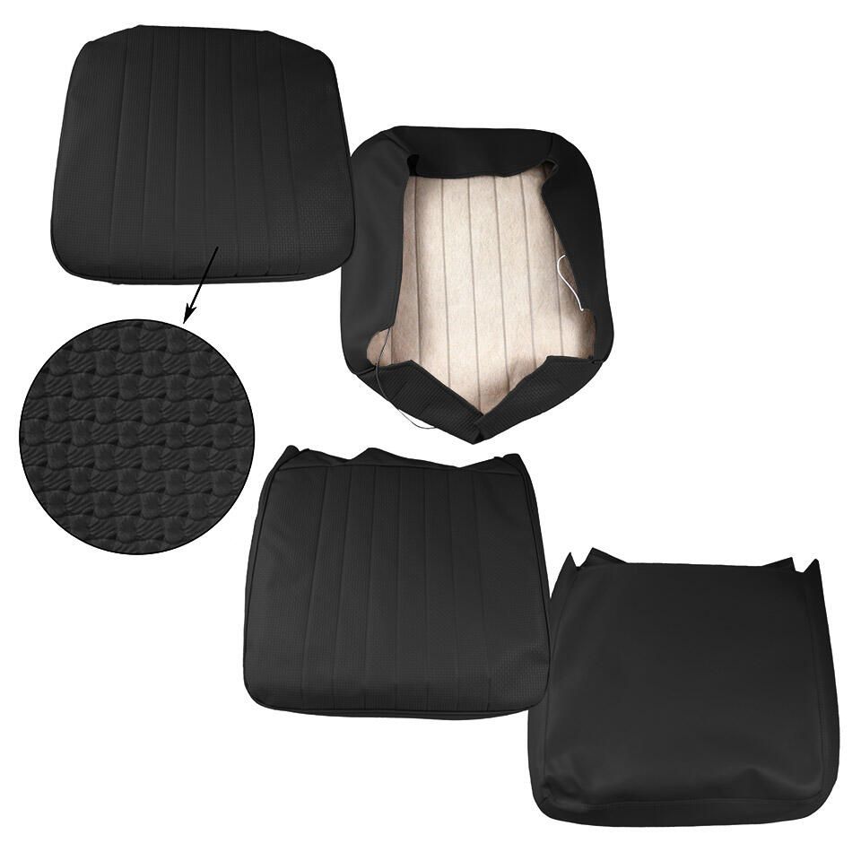Seat Cover Set 68-74 Walkthrough, Black, Basket Weave (Vertical Seams).   211-881-002EBK