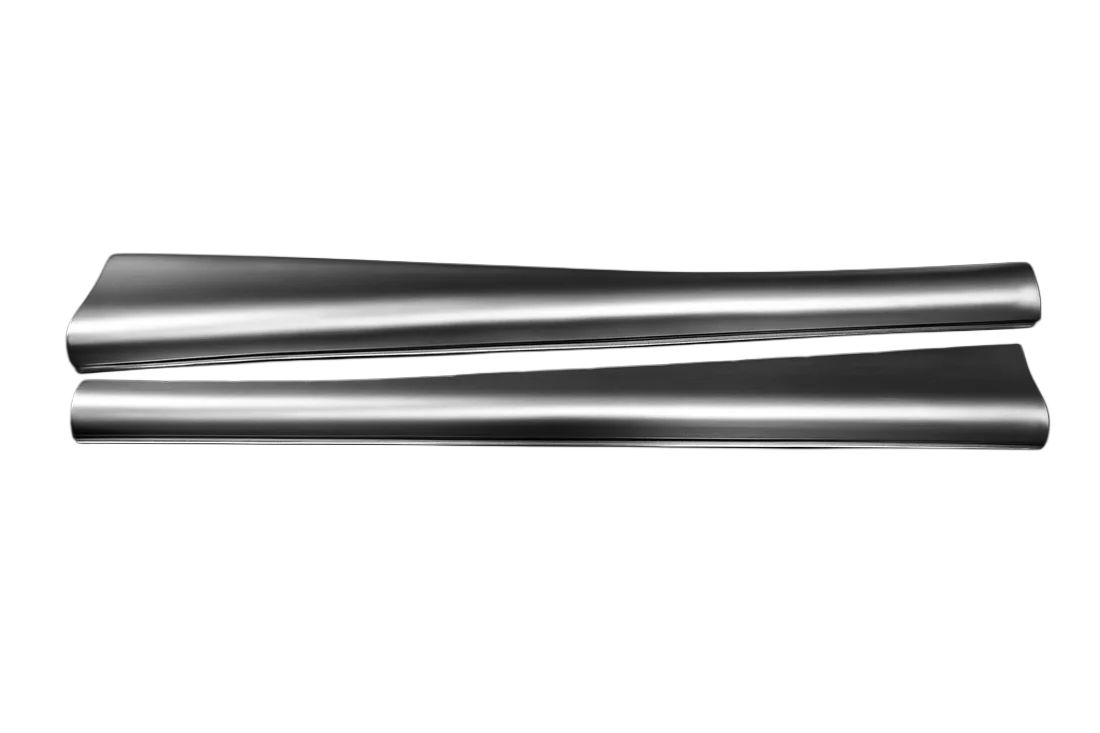 Running Board Set 51-53 Split Window Beetle, Pair, Powder Coated Black, DELUXE.   111-821-507 & 111-827-508 DDKB