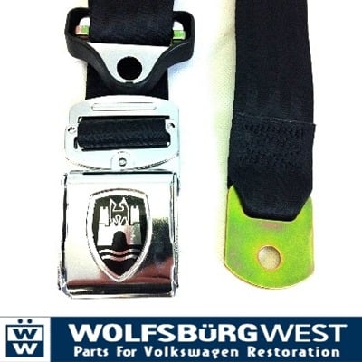 3-Point Seat Belt, Black Chrome Buckle 50-67. ZVW20ACRBK