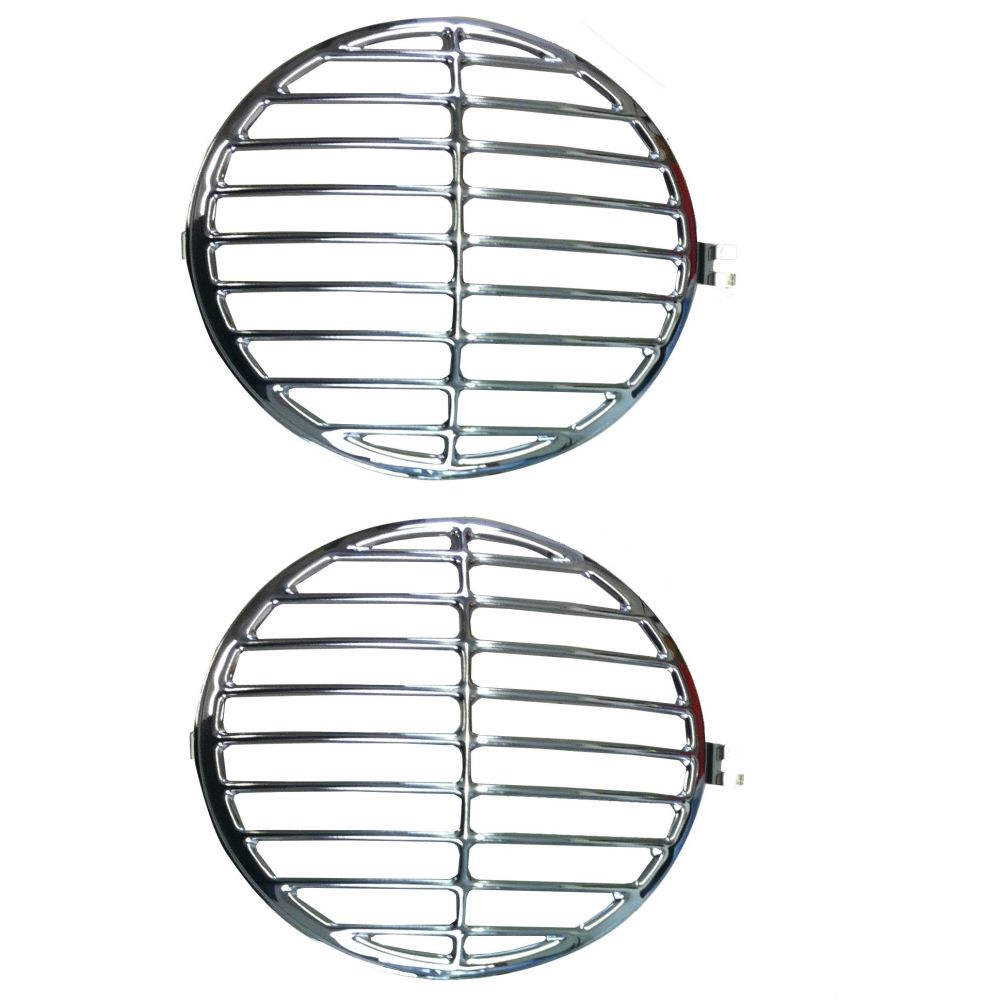 Headlight Grilles, Pair, 356 Style, Stainless Steel.   SCH356