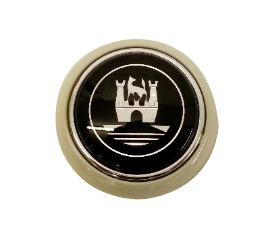 Steering Wheel Horn Push, Grey with Chrome Crest 55-67.   211-951-301GC