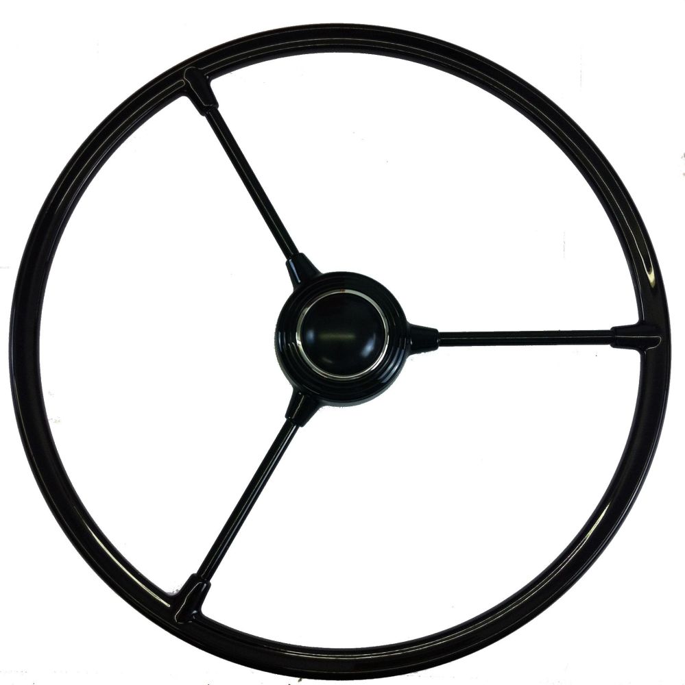 Barndoor Steering Wheel w/Horn Push, Black 50-55.   211-415-651