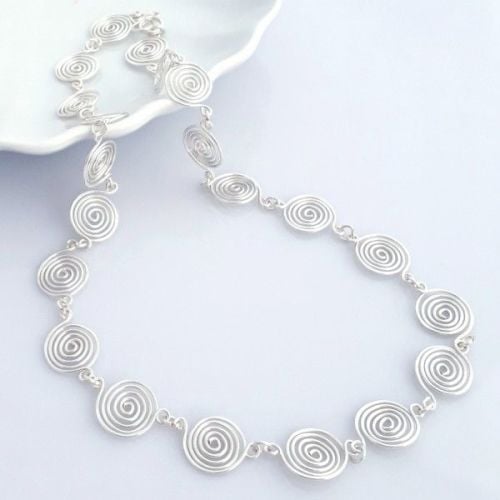 Open Silver Spiral Necklace