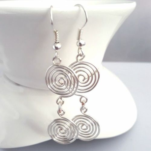 Double open spiral earrings