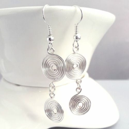 Double closed spiral earrings