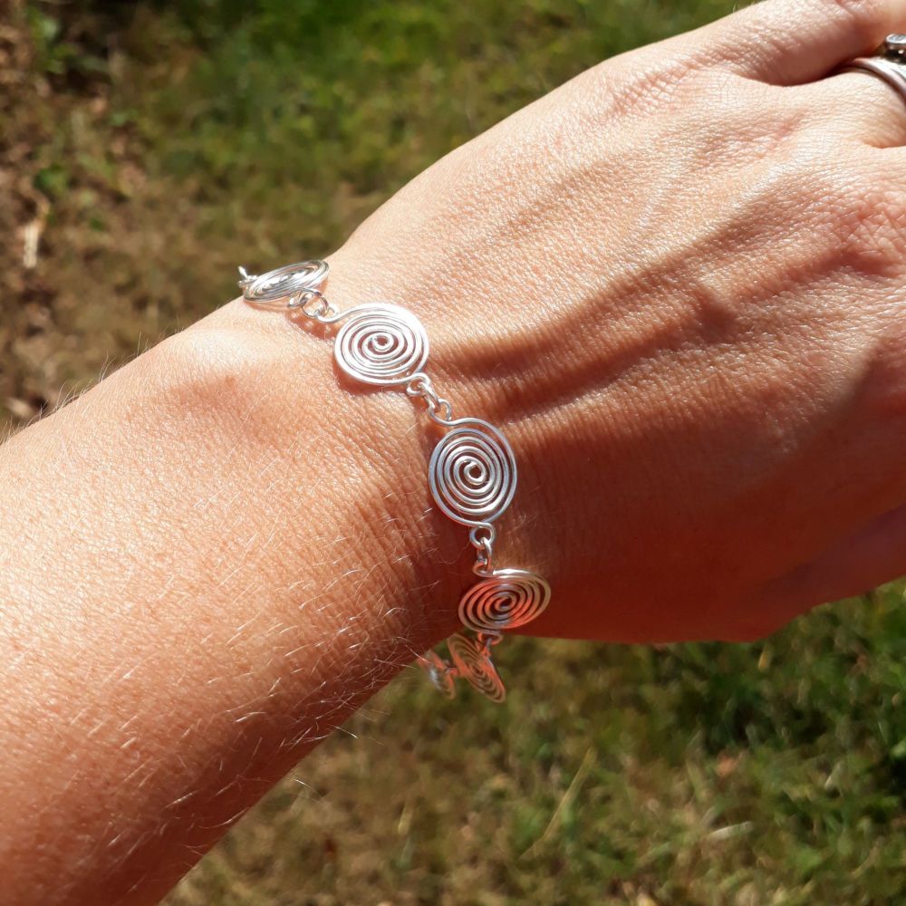 2 Open spiral Set Necklace and Bracelet