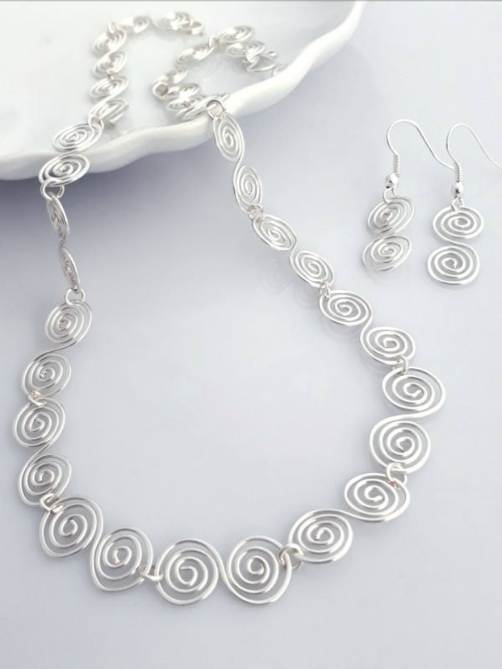 3 Celtic spiral Set Necklace and Earrings 