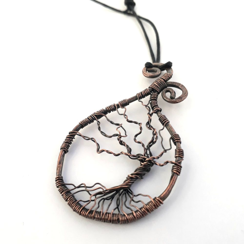 Copper wire wrapped Tree of Life Pendant