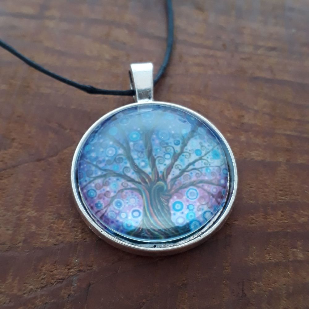 Candy Tree of Life art charm pendant or keyring