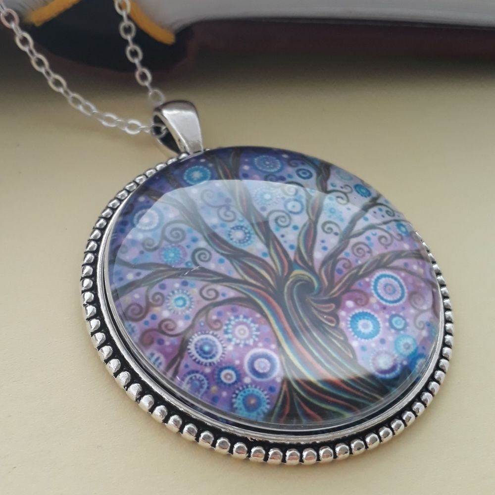 Candy Tree of Life art charm pendant or keyring