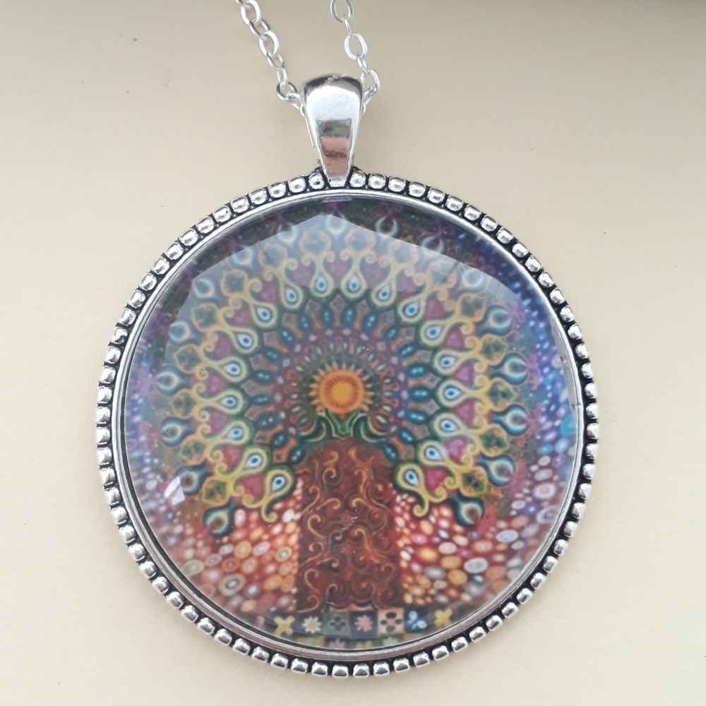 Mandala Tree of Life art charm pendant or keyring