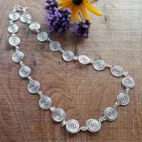 3 Open Silver Spiral Necklace