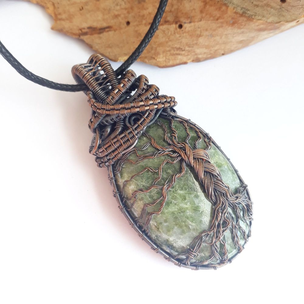 Tree of Life Agate Wire wrapped Pendant