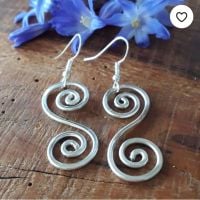 Large Celtic Silver Spiral Earrings