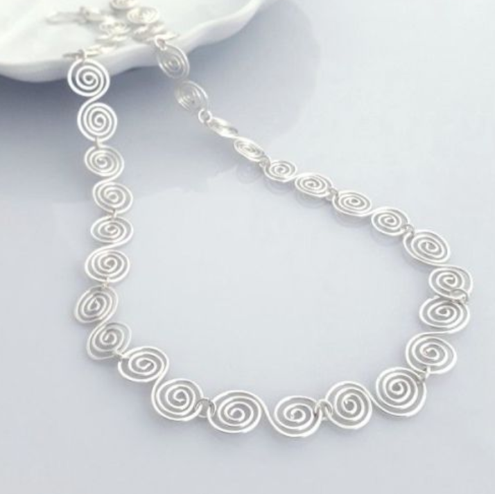 Celtic Silver Spiral Necklace