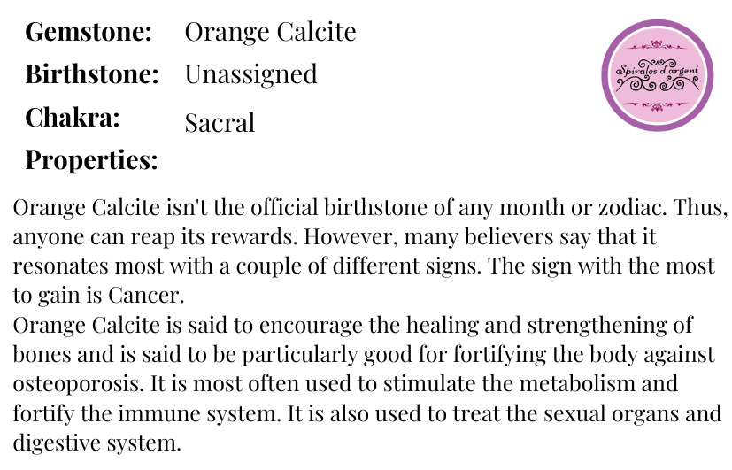 Orange Calcite Gemstone Card