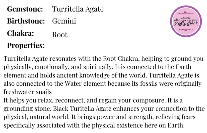 Turritella Agate Gemstone Card