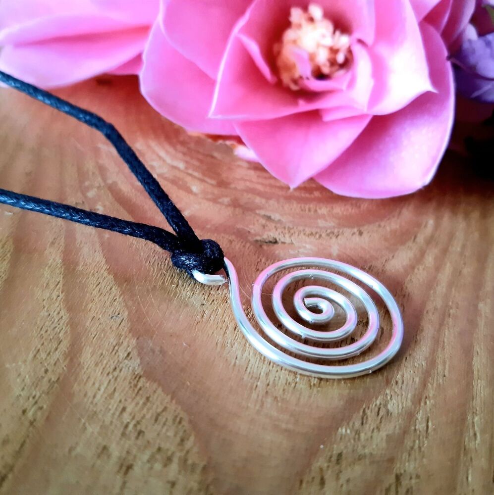 Small Silver Spiral Pendant