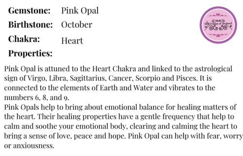 Pink Opal Gemstone Card