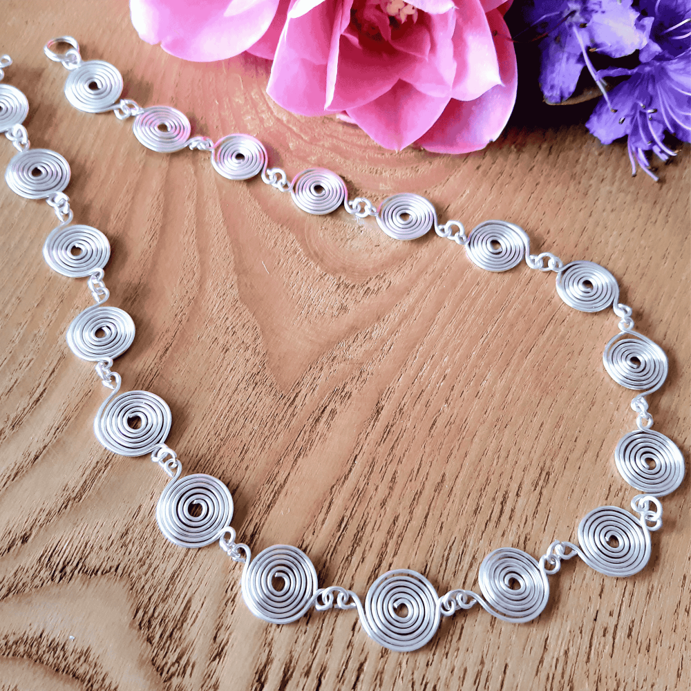 2 Closed Spiral Necklace &ndash; Handmade Silver Infinity Spiral Jewellery | Gift for Women