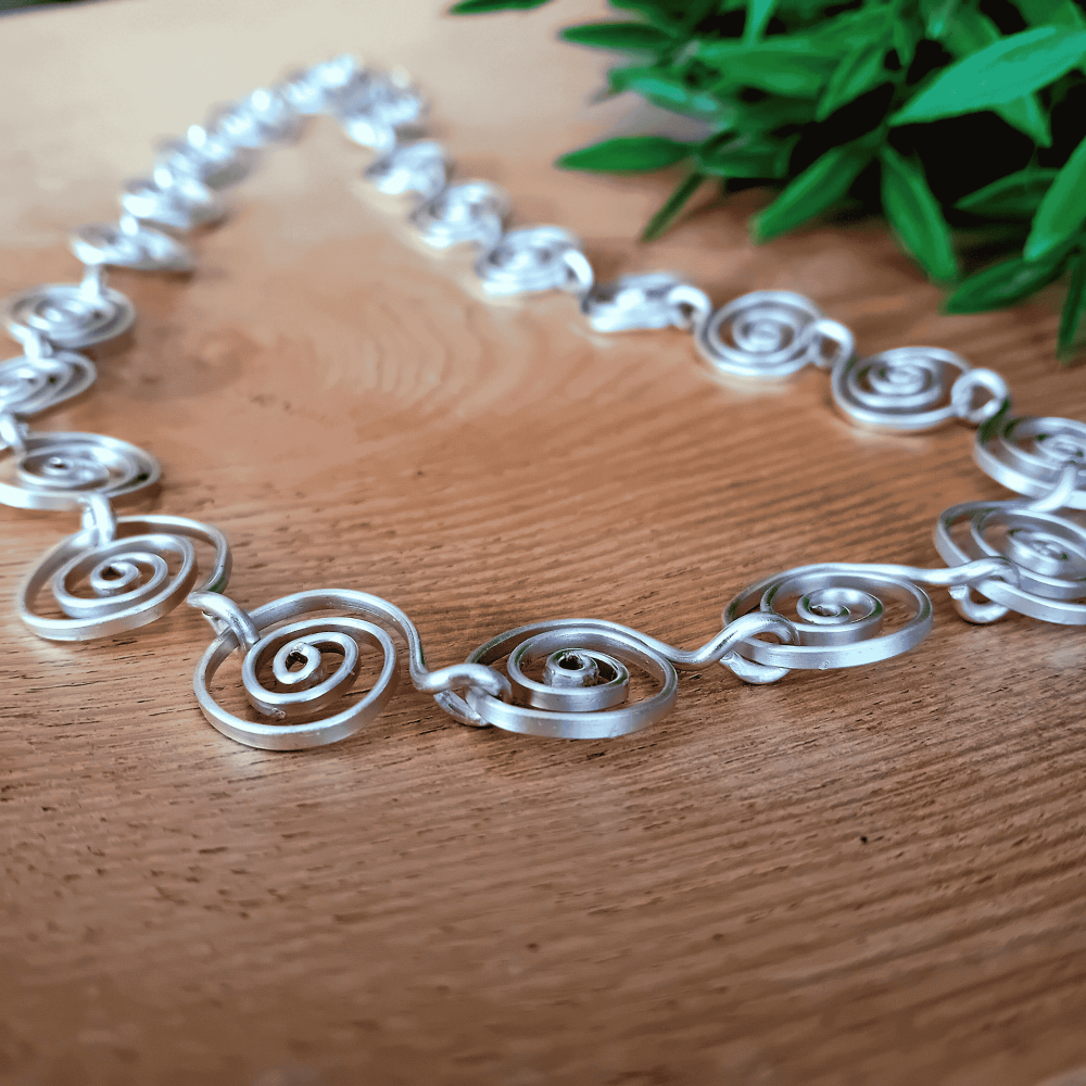 925 STERLING Large Alice Silver Spiral Necklace &ndash; Heavyweight Handmade Silver Statement Necklace | Infinity Jewellery Gift