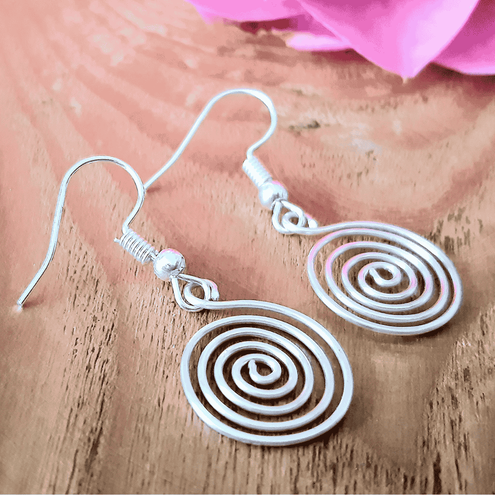 925 STERLING Open Spiral Earrings