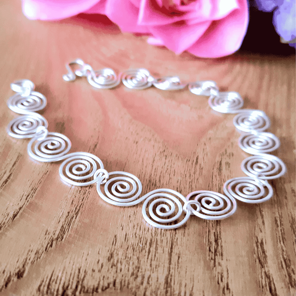 925 STERLING Celtic silver spirals bracelet