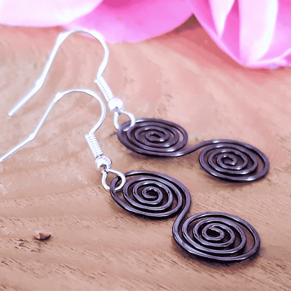 Celtic Spiral Copper Earrings