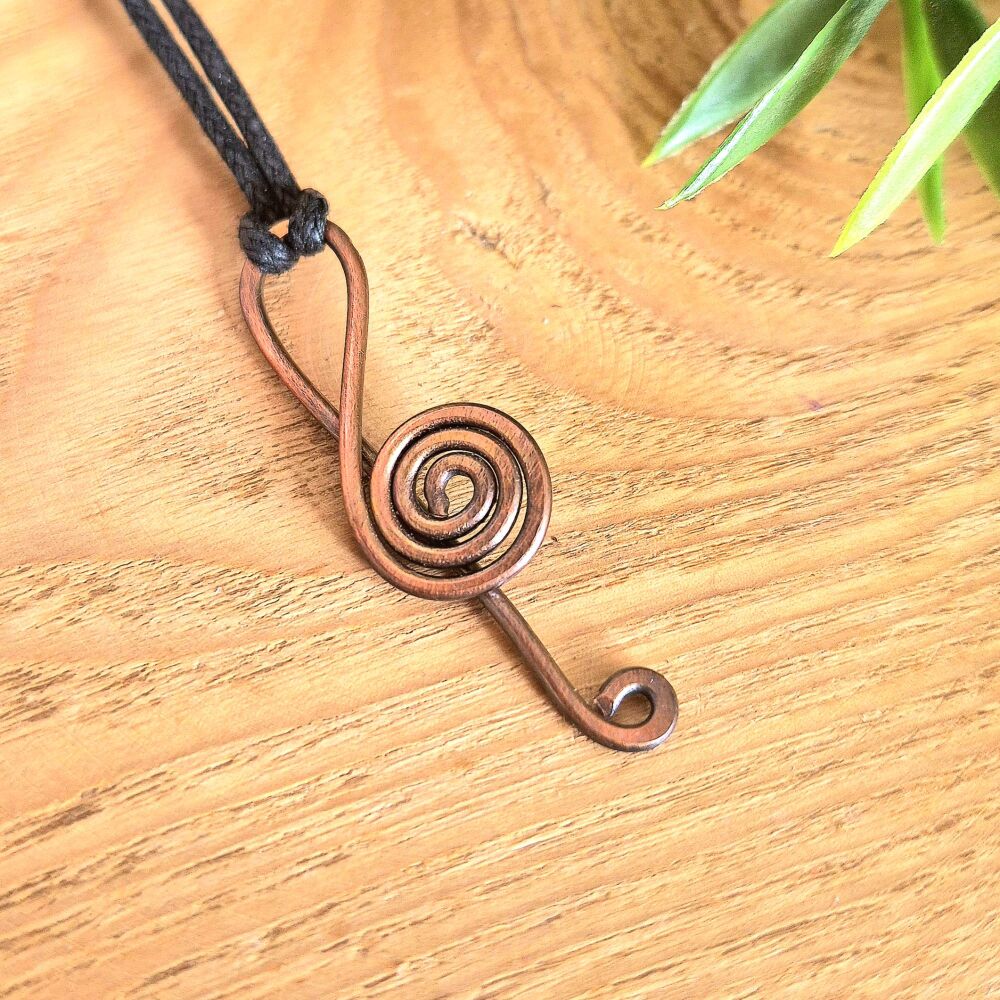 Music Lovers Jeweller - Copper music note pendant