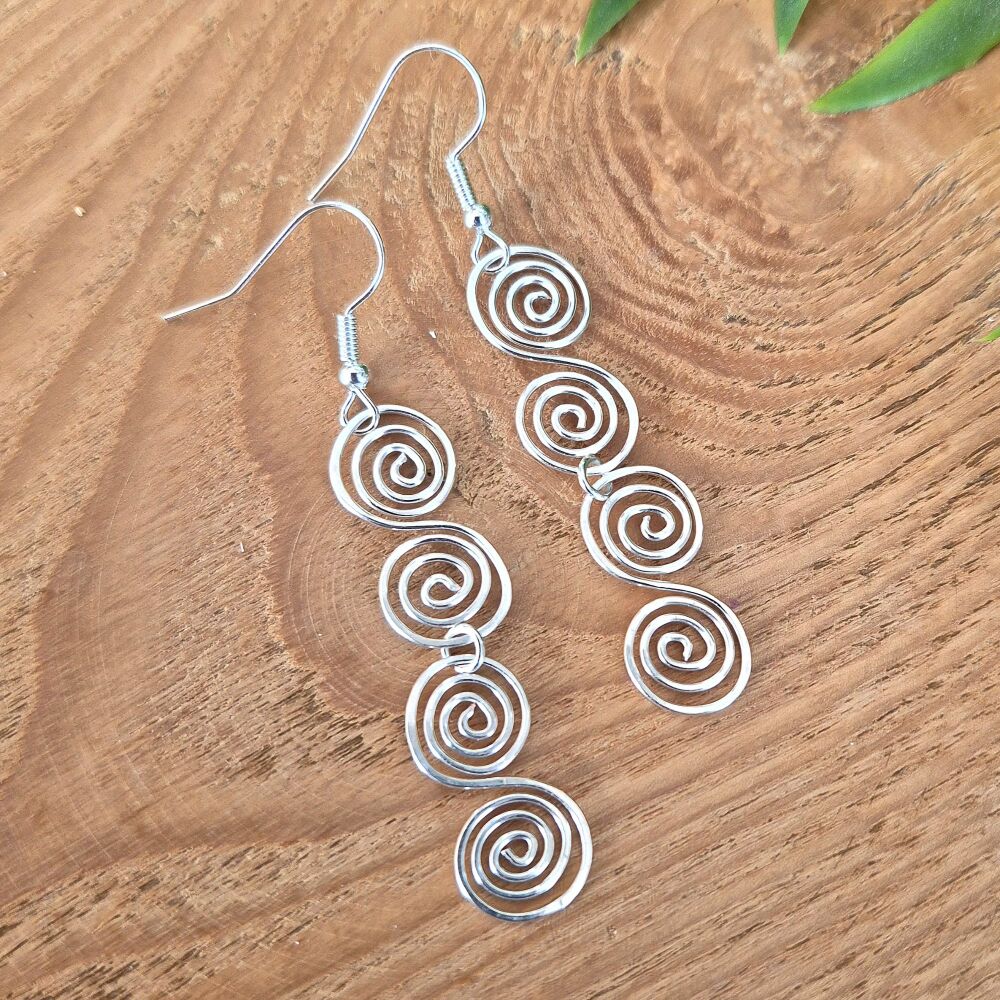 Double Celtic spiral earrings