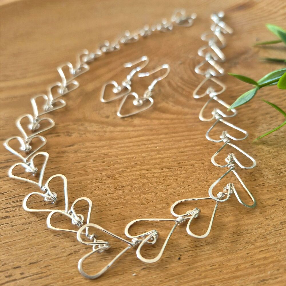 Hearts Set Necklace and Earrings