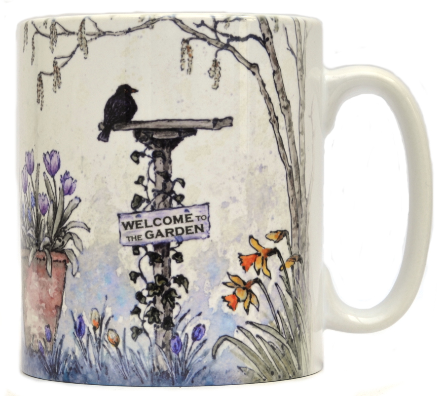 Mug-Spring Bird table, sign can be personalised!