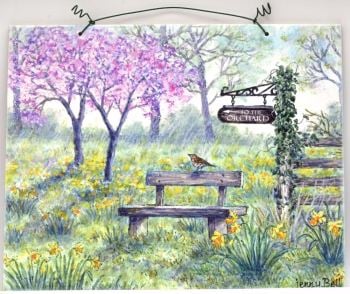Printed Tile- Spring Orchard