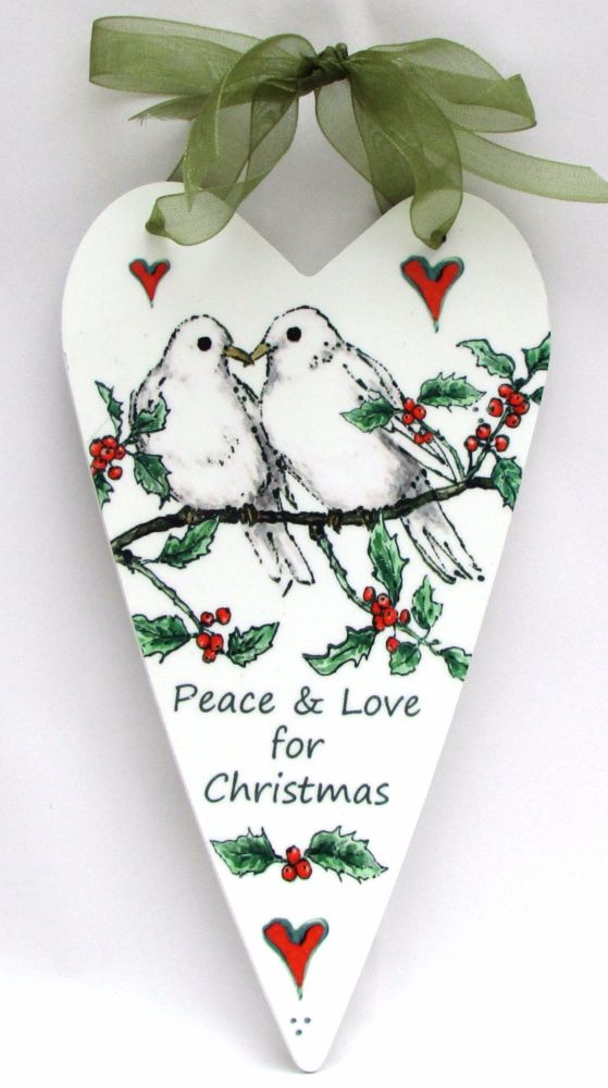 Printed Hearts- Christmas Doves