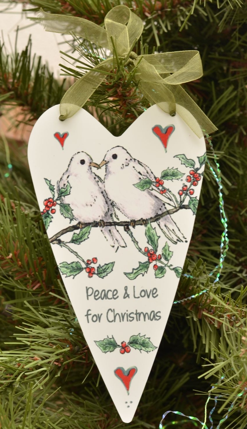 Printed Hearts- Christmas Doves