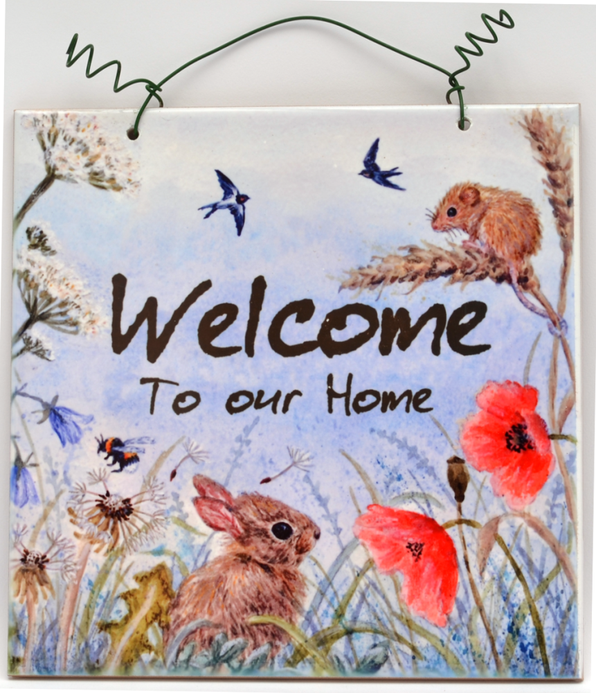 Printed Tile- Welcome Autumn Pheasant