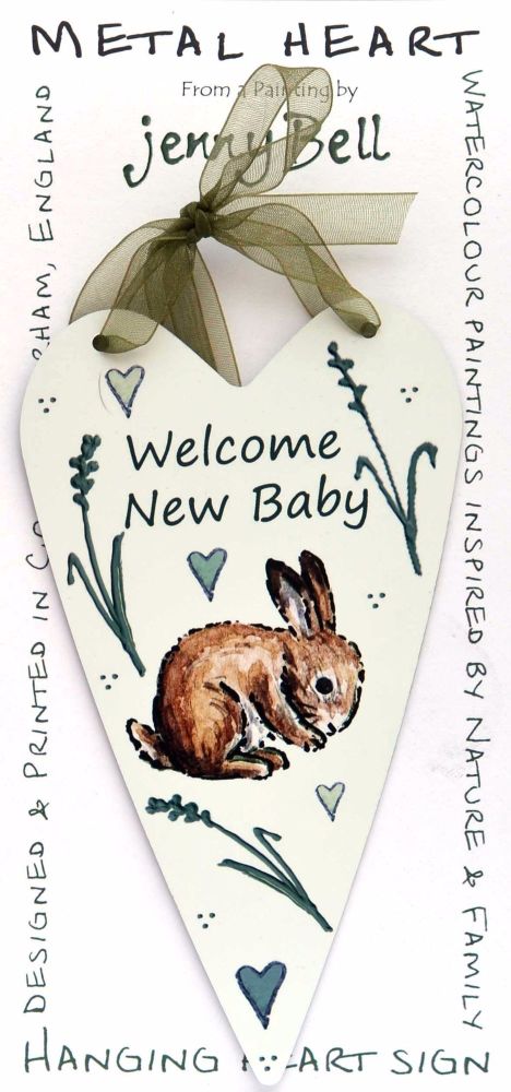 Metal Heart- Welcome New Baby - Rabbit