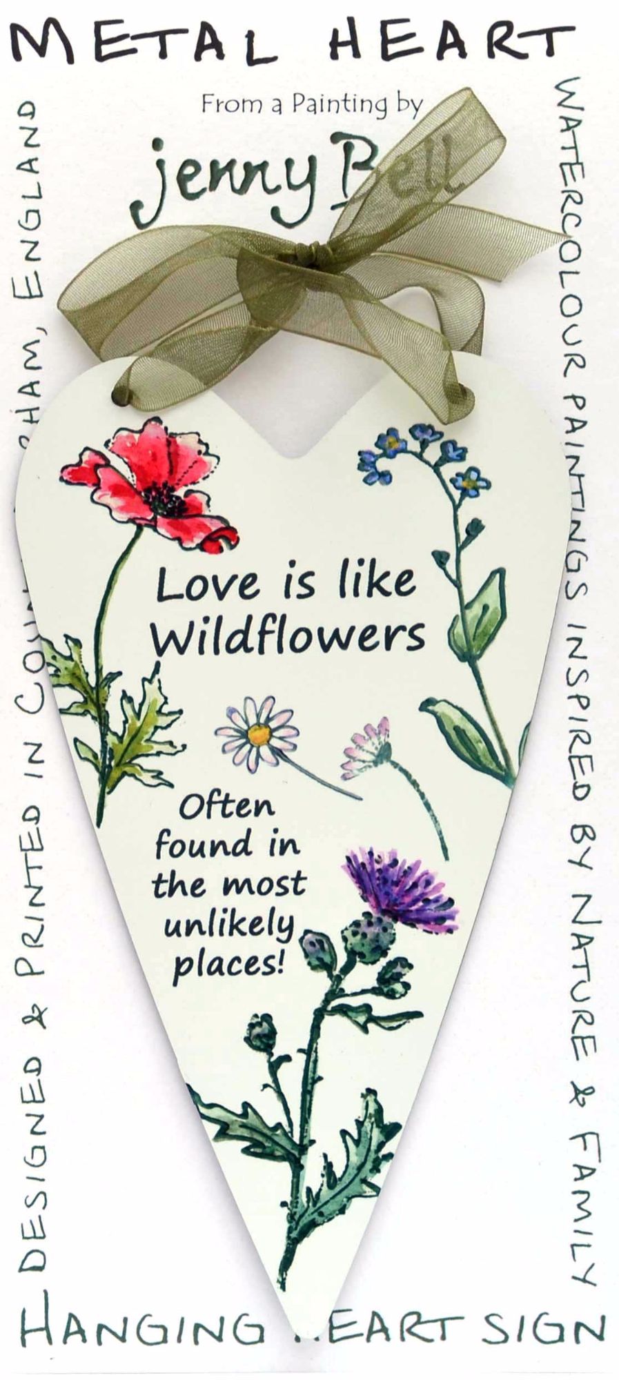 Wooden Heart- Wildflower Love