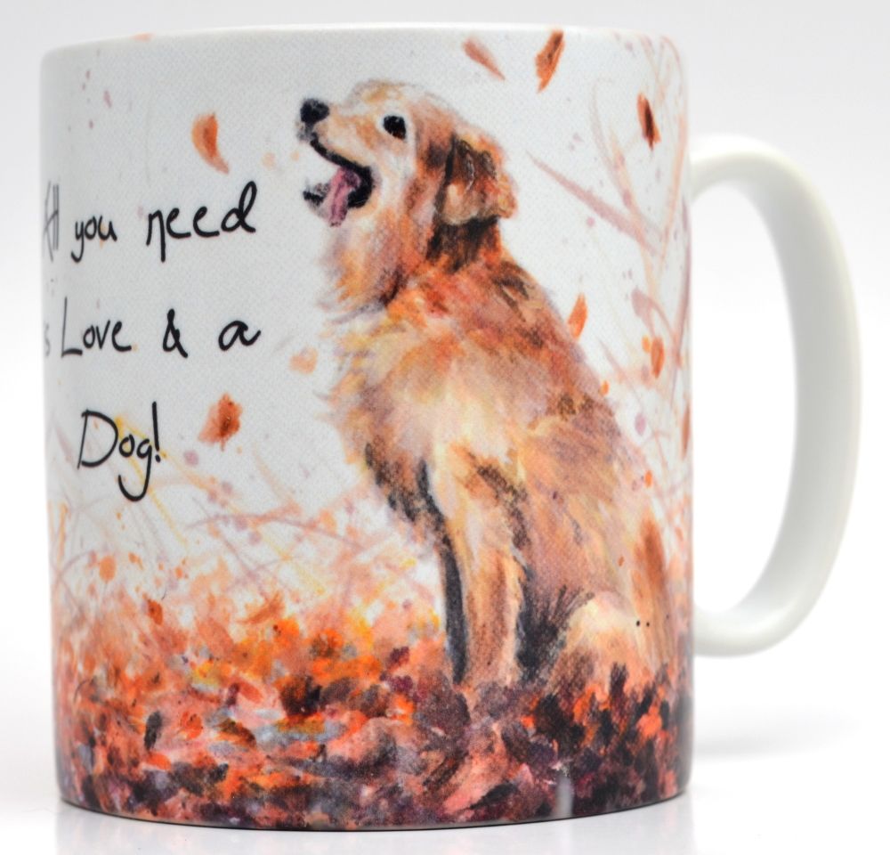 Mug or Coaster-Autumn Dog