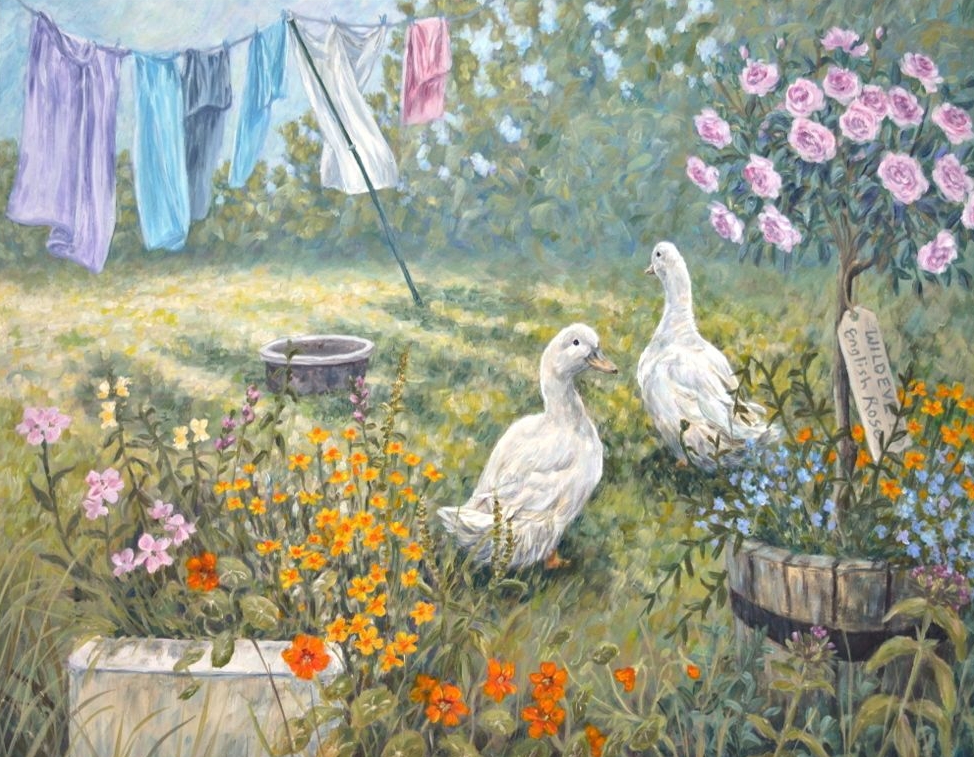 Original Paintings - Duck Garden -Sold